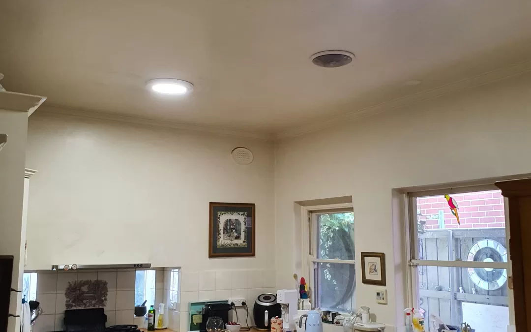 solar skylights installed in a kitchen